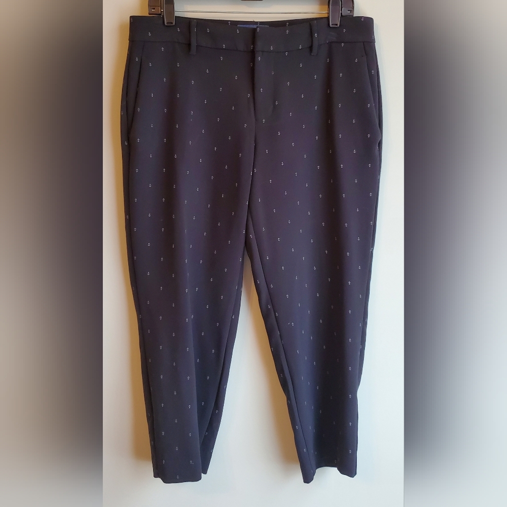 Women's Old Navy Harper Mid Rise Anchor Nautical Cropped Ankle Pants Sz. 10
